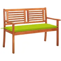 vidaXL Banc de jardin 2 places avec support 120 cm en bois massif d'eucalyptus