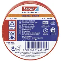 TESA Ruban adhésif electricien 25m x 19mm rouge (Par 10)
