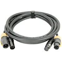 DAP FP23 Hybrid Cable 6 m câble d'alimentation/DMX Power Pro True & XLR 5 broches