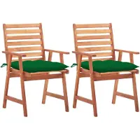 vidaXL Chaises de jardin 2 pièces avec coussins en bois massif d'acacia