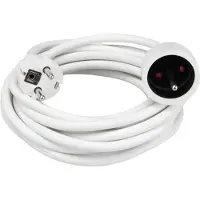 Perel RALLONGE - 5 m - BLANC - 3G1.5 - TERRE FRANÇAISE (5 m, PECO 7/5)