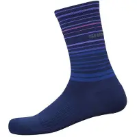 Shimano Hommes, Chaussettes, Original Tall Socks Navy/Purple (S-M (Size 36)), Bleu, Violet, Multicolore, (Une unité par pack, 36 - 38)
