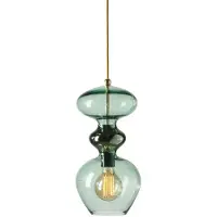 Ebb & Flow Futura Suspension Round Gold | Forest green | Ø: 18 cm E27IP20