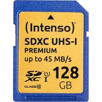 Intenso Carte mémoire Sdxc 128 Go Classe 10 Uhs-i Premium dorée Dorée Taille unique