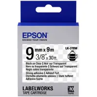 Epson LK-3TBW ruban adhésif 9 mm (d'origine) - noir sur transparent