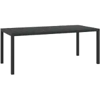 vidaXL Table de jardin noire 185x90x74 cm Aluminium et WPC