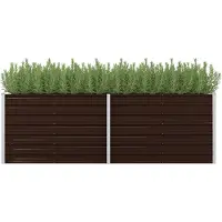 vidaXL Lit surélevé de jardin brun 240 x 80 x 77 cm Acier galvanisé
