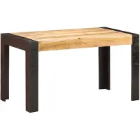 vidaXL Table de salle à manger 140x70x76 cm Bois massif de manguier rugueux
