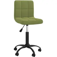 vidaXL Chaise de bureau pivotante vert clair velours
