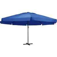 vidaXL Parasol avec mât en aluminium 600 cm bleu azur