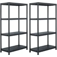 vidaXL Étagères de rangement 2 pcs Noir 60x30x138 cm Plastique