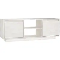 vidaXL Armoire TV Blanc 110x30x40 cm Pin massif