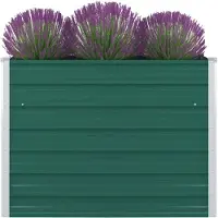 vidaXL Lit surélevé 100 x 100 x 77 cm Acier galvanisé Vert