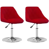 vidaXL Chaise de salle à manger 2 pcs. Pivotantes vin rouge velours
