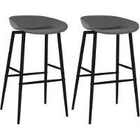 vidaXL Tabouret de bar 2 pcs. Gris
