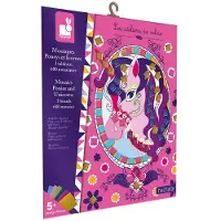 Janod Mosaïque autocollants en mousse chevaux et licornes jouets créatifs