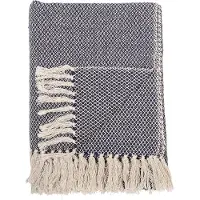 Bloomingville Plaid Barry en mélange de coton recyclé 160 x 130 cm