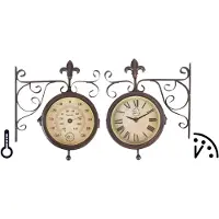 Esschert Design Horloge de gare avec thermomètre TF005