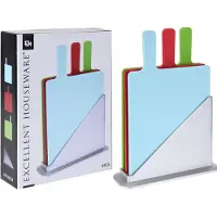 Excellent houseware Excellent Snijplankenset met houder - 4 delig index