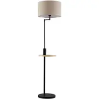 LINDBY Zinia Lampadaire Black/Grey/Wood - Salon / séjour