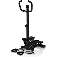 VITALMAXX Fitnessstrainer Swing Stepper Entraîne les muscles des jambes, favorise l'endurance Avec poignée réglable en hauteur Charge maximale d'environ 100 kg Noir