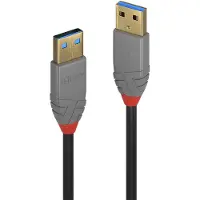 Lindy 36753 câble USB USB 3.2 Gen 1 (3.1 Gen 1) 3 m USB A Noir, Gris