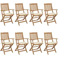 vidaXL 307496969, Terrasse, Siège rembourré, Acacia, Crème, Polyester, 540 mm
