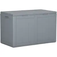 vidaXL Boîte de rangement de jardin 180 L Gris PP aspect bois