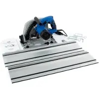 HBM Scie plongeante professionnelle de 190 mm et 1 400 watts avec règle de 2 x 700 mm