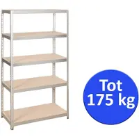 Profeco heavy duty storage rack 180x90 cm - armoire métallique / rayonnage / armoire de magasin - 5 étagères x 175kg - acier inoxydable