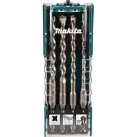 Makita Sds-Plus Tct Drill Bit Set 4-Pcs (10 millimètres, 12 millimètres, 6 millimètres, 8 millimètres)