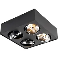 QAZQA Spot design noir carré 4 lumières - Kaya