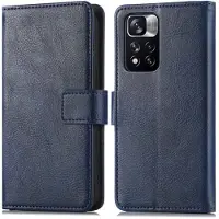 IMoshion Étui de télephone portefeuille de luxe Xiaomi Redmi Note 11 Pro - Bleu foncé