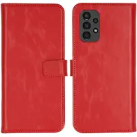 Selencia Étui portefeuille en cuir véritable Samsung Galaxy A13 (4G) - Rouge