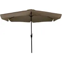 CUHOC Parasol à volants - Parasol taupe - Parasol à mât - Parasol de 3 m - Parasol à moulins - Parasol à 6 pans - Parasol facile à replier