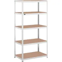 MSW Étagère charge lourde - 100 x 60 x 200 cm - Supporte 5 x 150 kg - Gris