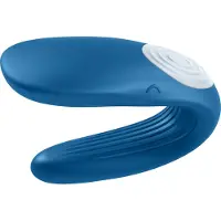 Huismerk Double Whale - vibromasseur couple 2 moteurs - silicone bleu
