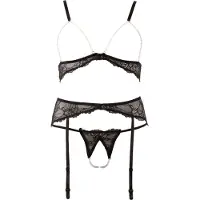 Abierta Fina - ensemble lingerie perles et dentelle - XL