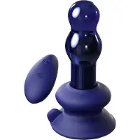 Icicles No 83 Plug Anal en Verre Vibrant - Bleu