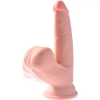 King Cock Plus Gode Triple Densité Testicules Oscillantes 21cm - Nude