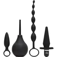 Fifty Shades of Grey - coffret anal 4 en 1 - silicone noir