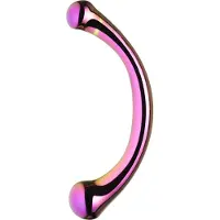 Dream Toys Glamour Glass Curved Wand Gode à double extrémité rainbow 16.5 cm