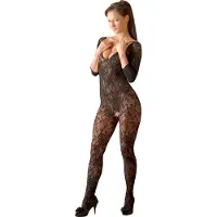 NO:XQSE - Body résille à motif floral - noir - taille S-L