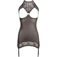 Abierta Fina - robe courte sexy - effet brillant - noir
