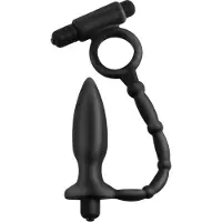 Anal Fantasy Ass-Kicker Plug Anal avec Anneau Masculin - Noir