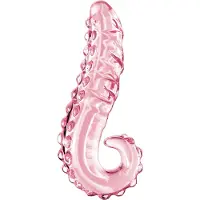 Icicles No. 24 - godemichet en verre nervuré langue (rose)