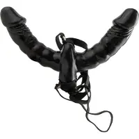 Fetish Fantasy - Godemichet double à harnais (noir) - Fetish