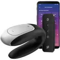 Satisfyer Double FUN vibromasseur pour couples Black 9,2 cm