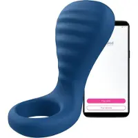 Ohmibod Bluemotion Nex 3 - Anneau pénien vibrant contrôlé par application, pour hommes (bleu)