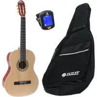 Lapaz 002 NT guitare classique format 4/4 Natural + housse + accordeur